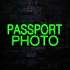 Passport Photo LED Neon Sign 30"L x 12"H 30275