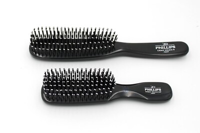 Phillips Brush Light Touch 8 Black Hair Brush and Purse Size Light Touch 8 Black