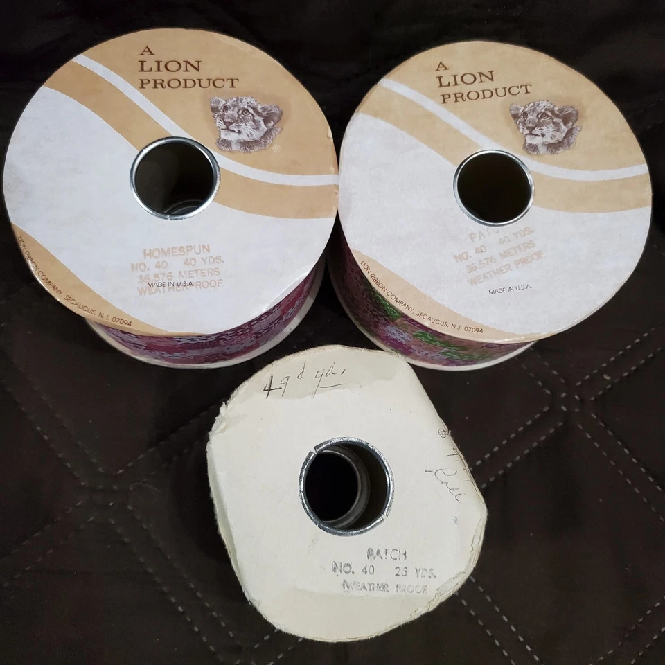 Parche rosa vintage Lion Ribbon Co resistente a la intemperie #40 - hecho en casa - parche azul Foto 2 de 2