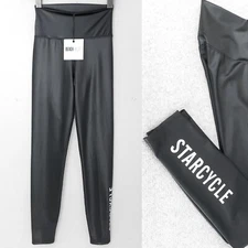 BEACH RIOT Leggings Women's MEDIUM Black High-Rise Compression StarCycle Logo