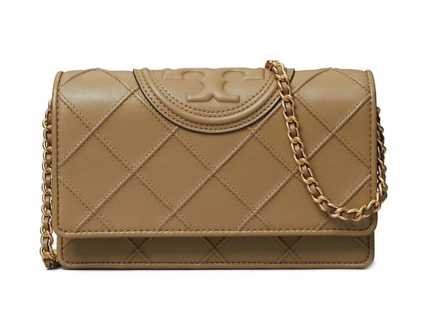 Tory Burch Fleming Soft Leather Wallet on Chain Crossbody Clutch
