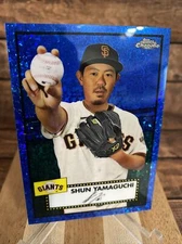 Shun Yamaguchi 2021 Topps Chrome Platinum #153 Blue #/199 San Francisco Giants