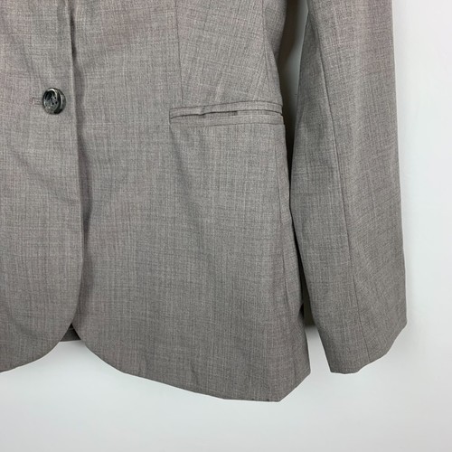 Banana Republic Blazer Jacket Gray Wool Blend Collared Button Pockets Lined Sz 2 - Picture 6 of 8