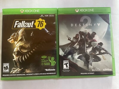 Fallout 76 AND Destiny Microsoft Xbox One LOT Tested, Complete