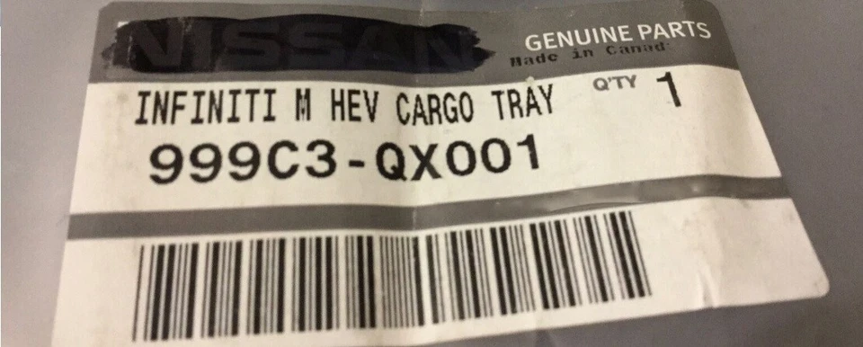 2014-2016 Infiniti Q70 Hybrid Trunk Mat All Weather Rubber 999C3QX001 OEM Foto 3 de 3