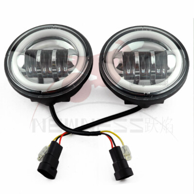 Paire De Phares Antibrouillard LED 4,5 Pouces Pour Moto - Compatible Honda VTX1300/1800, Harley, Blanc Froid 6000K