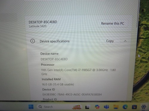 Dell Latitude 5420 14" Core i7-1185G7 3.00GHz 16GB 512GB SSD WIN 11 PRO - WEAR - Imagen 2 de 7
