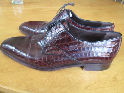 men's a.testoni CROCODILE Shoes Black Label 11 with shoetrees Italy - 第 2/15 張圖片