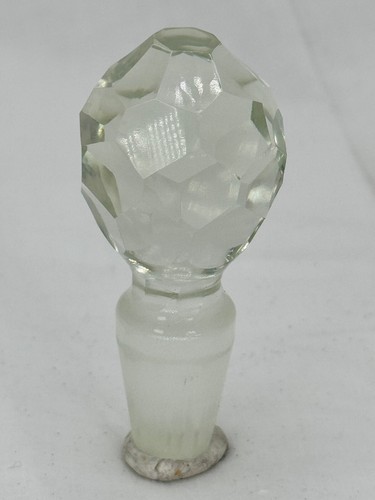 Decanter Glass Bottle Stopper Replacement facet crystal Clear oval 3.5" tall