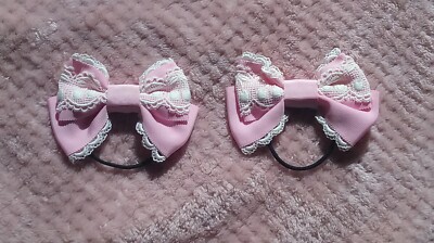 Baby The Stars Shine Bright Hair Bows, Sweet Lolita Bows, BTSSB Cherry Bows Pink