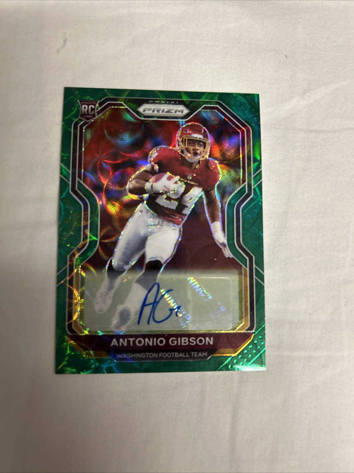 Antonio Gibson 2020 Panini Prizm Auto Rc Green Scope /75 #384
