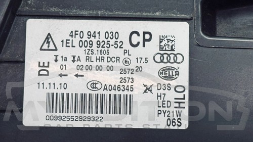Audi A6 4F Facelift Bi Xenon LED Headlight Front Right R 4F0941030 CP/ FR - Picture 9 of 12