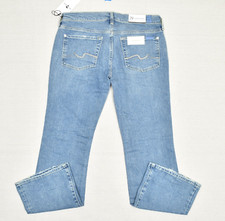 NEW 7 For All Mankind Cotton Blend Blue Size 29 Original Boot Zip Jeans Solid