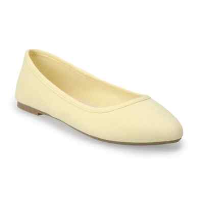 NWT SO Hitide Women's Yellow Canvas Flats Shoes 7.5