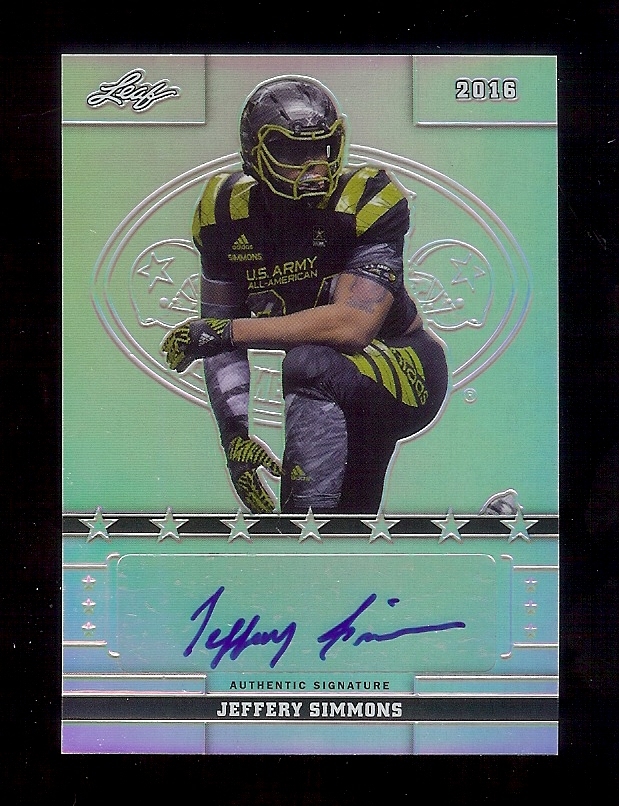 JEFFERY SIMMONS Bears - Mississippi State Bulldogs 2016 Leaf METAL AUTOGRAPH RC