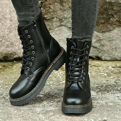 Womens Boots Chunky Platform Lace Up 