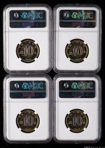 CHINA 10Y 2018, Dog, NGC MS 69 PL, Peace All Year Round Label, A Set of 4 PCS - Picture 2 of 2