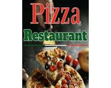 Pizza Restaurant  Full Color Window Display Signs  18"W x 24"H