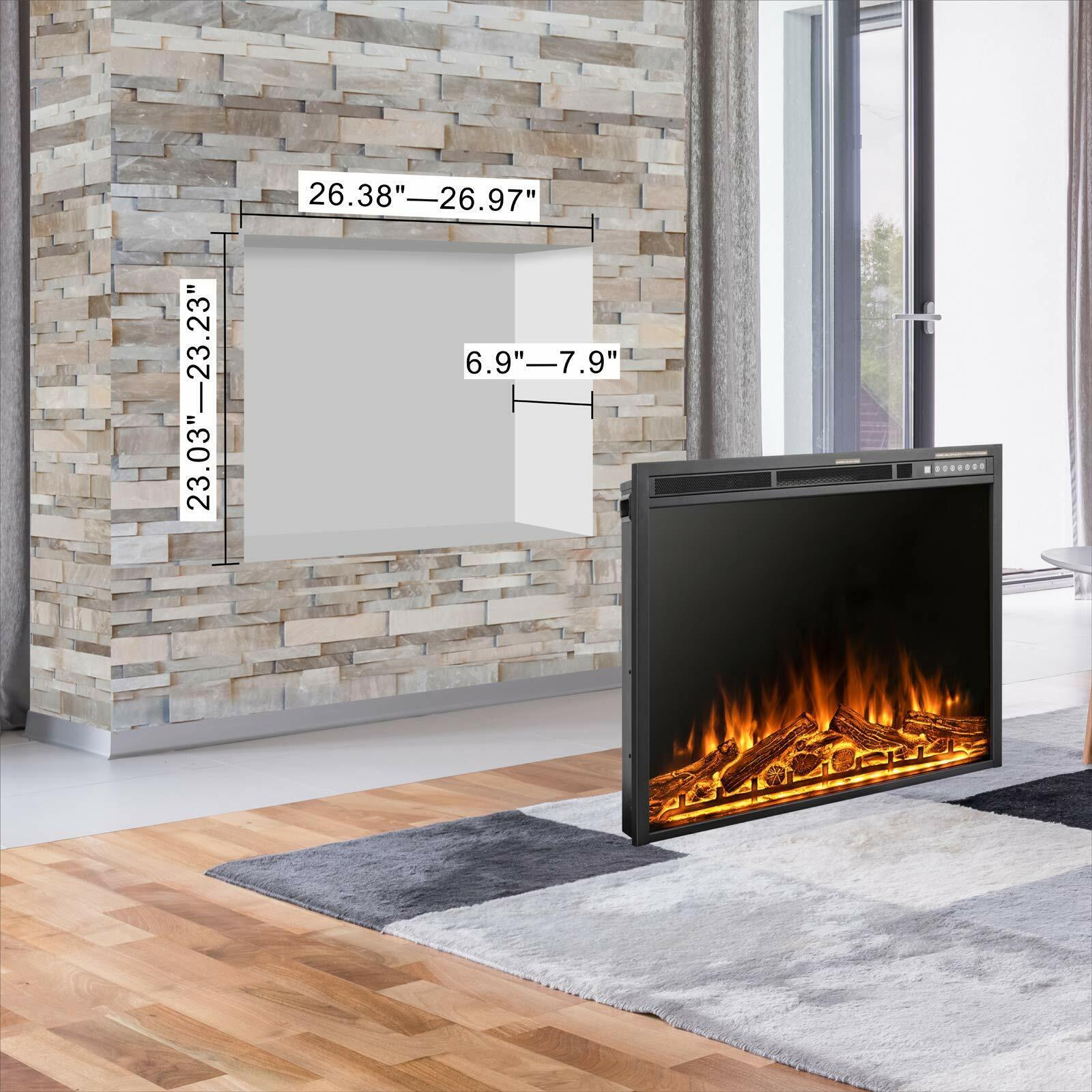 Insert Electric Fireplace Home Infrared Indoor Fire Pit Adjustable Flame  Heater | eBay