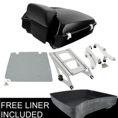 Chopped Trunk + Two Up Mount Rack Docking Fit For Harley Road Street Glide 14-26