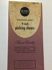 Vintage Sears 9-inch Pinking Shears in Original Box, Stainless Steel, 7 ship