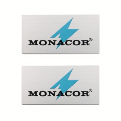 Monacor Speaker Grill Badge Emblem Custom Made 64mm(2.5'')X31.7mm(1.25'') silver