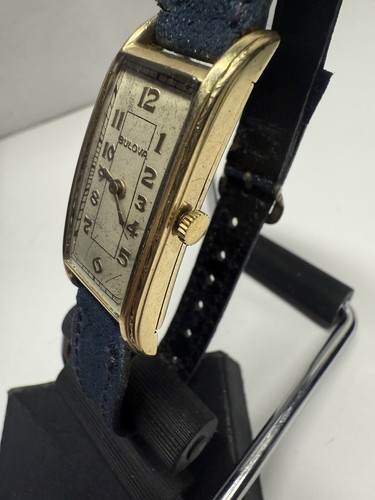 Vintage Bulova Art Deco Curvex Men's Tank Watch, 6AE, 10k RGP, 18x32mm Case,Runs - Picture 6 of 22