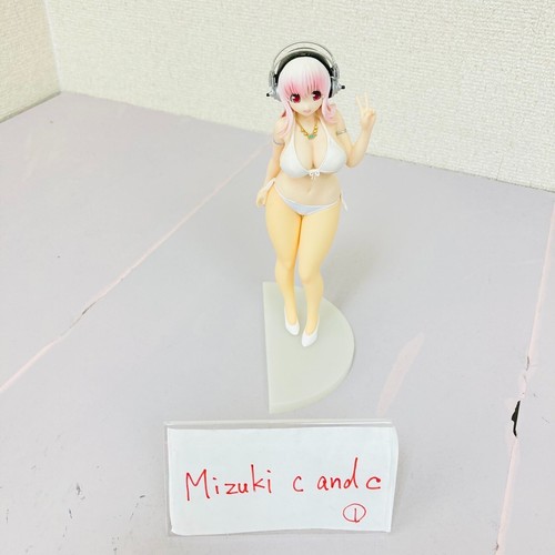 Super Sonico with Pochaco Figure No Box Bikini White Girl Anime Manga Kawaii - Picture 18 of 24