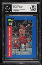 BAS 1991 Classic WWF Superstars Rowdy Roddy Piper #98 Authentic Auto 7ut