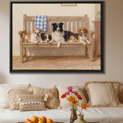Dog Oil Painting Bulldog Wall Art Living Room Decor Beagle Border Collie Print