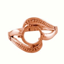 925 Sterling Silver 9mm Round Semi Mount Solitaire with Accents Engagement Ring