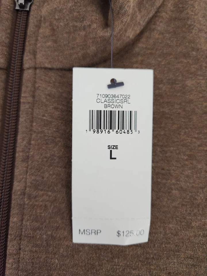 Polo Ralph Lauren 棕色 25 美分拉链套衫毛衣男式 L 码全新 — 第 4/4 张图片