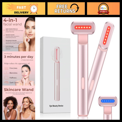 4-in-1 Red Light Therapy Wand for Face & Neck - Anti-Aging Microcurrent Massager