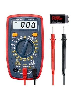 AstroAI Digital Multimeter 2000 Stück mit hintergrundbeleuchtetem LCD für Heimwerker Zuhause, M, blau