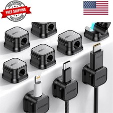 9 Pack Magnetic Cable Clips Cable Smooth Adjustable Cord Holder, Under Desk...
