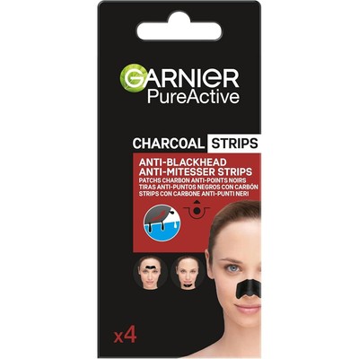Garnier Pure Active Charcoal Strips Anti-Mitesser-Pflaster mit Kohle 4 Stück