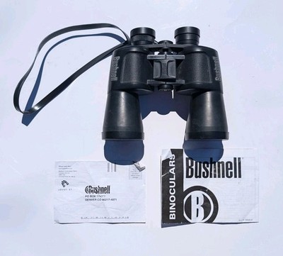Bushnell PowerView 13-1056 Wide Angle Binoculars Black 10x50 W/ Carrying Bag