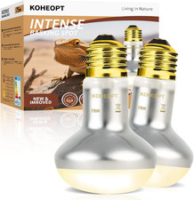 Reptile Heat Lamp 75W, 2 Pack Heat Emitter UVA Heat Lamp Bulb,Intense Basking S