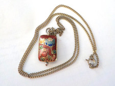 Enamel Flower Necklace 22" Chain
