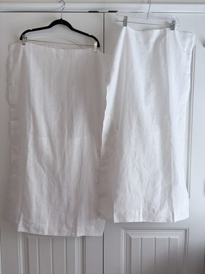 Simple Opulence 100% Linen White Pillow Shams King Set 2 OEKO-TEX Natural NWOT