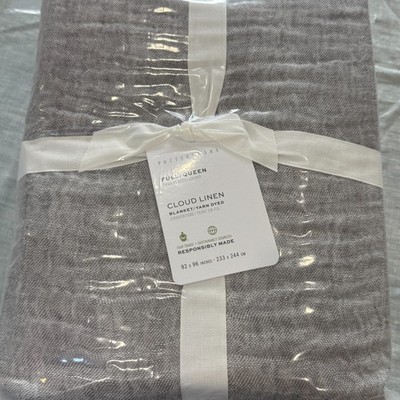 POTTERY BARN CLOUD COTTON/LINEN BLANKET ~ FULL / QUEEN ~ GRAY