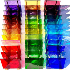 36 Sheets Transparent Stained Glass Sheets, 6 X 4 Inch Cathedral Art Glass Mosai