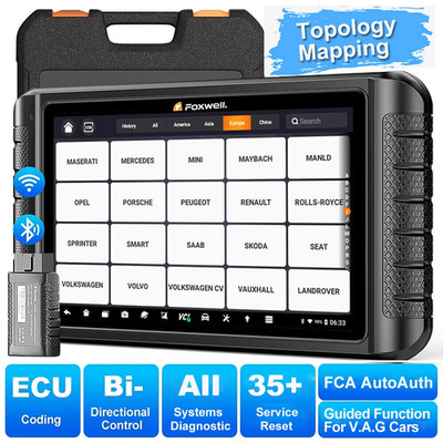 FOXWELL Auto Bidirectional Diagnostic Tool OBD2 Scanner ECU Coding Topology Map