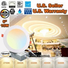 10PK LED Recessed Lighting 6-Inch 15W 1275LM 5CCT Canless Ceiling Light Junction
