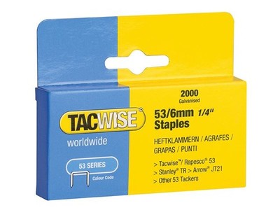 Tacwise - 53 Light-Duty Staples 6mm (Type JT21  A)  (Pack 2000)