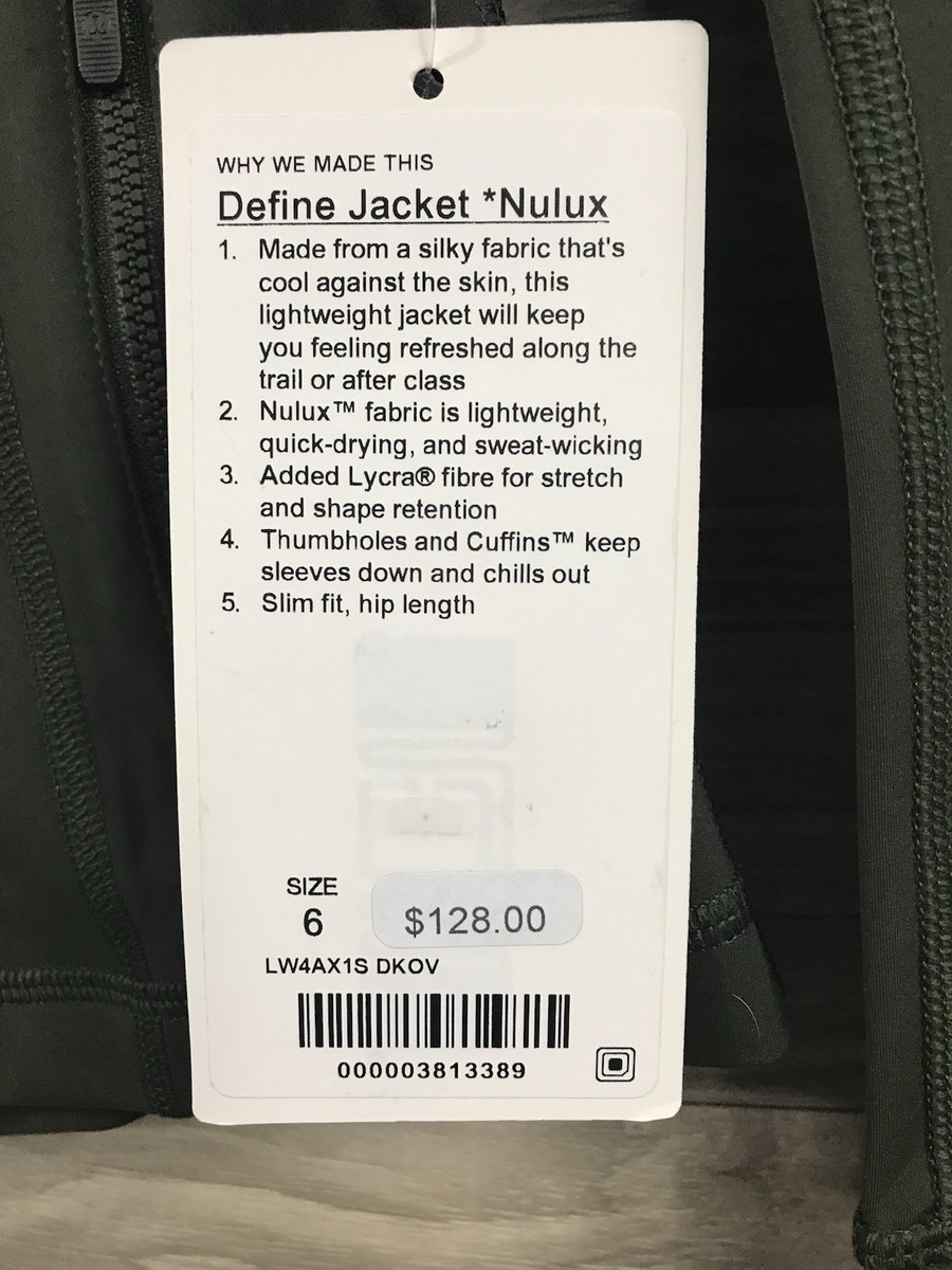 Lululemon Define Jacket *Nulux Size 6 🫒 Dark Olive Green DKOV