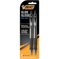 BIC Velocity Bold Retractable Ball Pen, Bold Point 1.6mm , Black, 2 Count, Grea