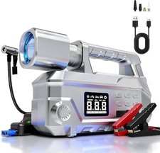 Car Jump Starter with Air Compressor 950LM LED Light, 6000A 150PSI Peak Por...