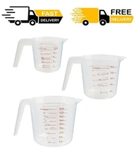 Mainstays 3-Piece Tapered Spout Nesting Plastic Measuring Cups Set, Clear