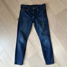 Mother The Looker Crop Here Kitty Kitty Denim Blue Jeans USA Made Women’s 27x26